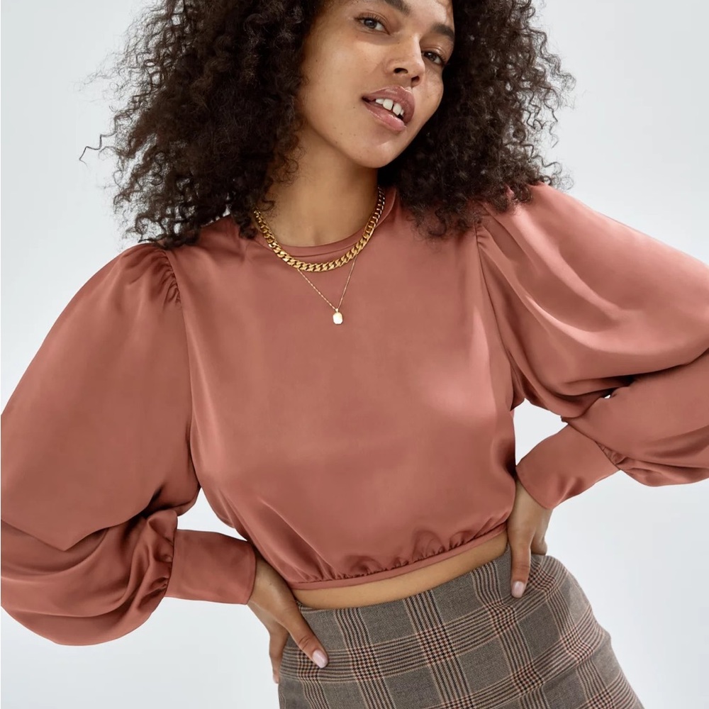 Wilfred Aritzia large rose pink lily blouse